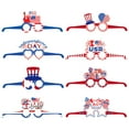 thumbnail image 1 of 12 Pcs Independence Day Eyeglasses Party Decorations 4th of July Anniversary Themed Paper Glasses Supplies USA Patriotic Photo Booth Props Frame for Patriotic Memorial Decor Favors Supplies, 1 of 7