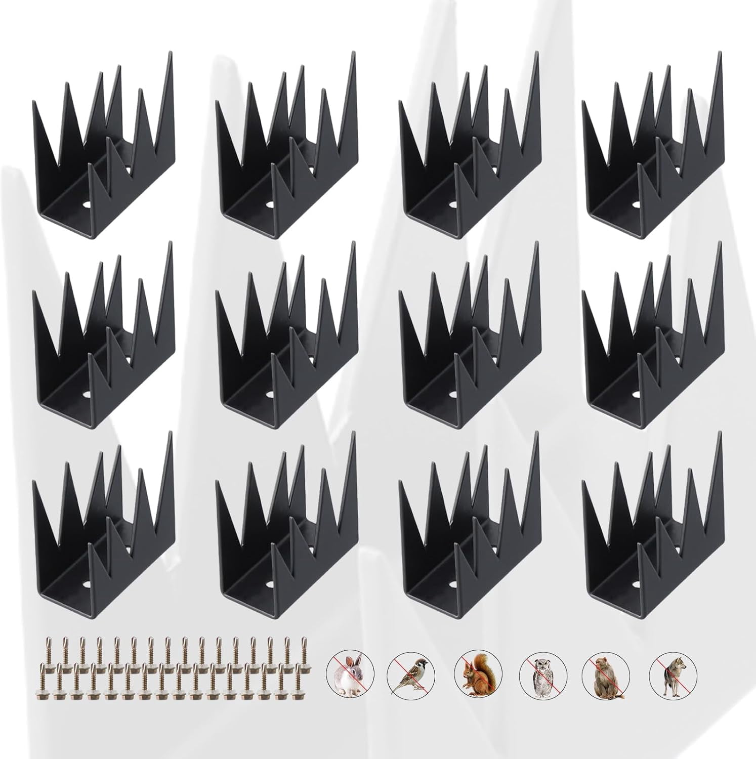 ASelected 5m Bird Spikes For Fence/Wall - Anti Climbing, Deterrent For Birds & Animals, Black-1044518