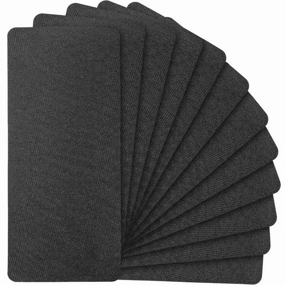 12 Pcs Iron-on Mending Fabric 4.92 x 11 Inch Iron on Clothes Patches for Fix Pants Pockets Holes Knees Elbow