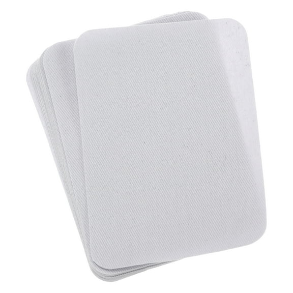Uxcell 12 Pcs Iron-on Patches for Clothing Fabric Repair Patches Iron-On 4.13" x 2.95" for Clothes Light Gray