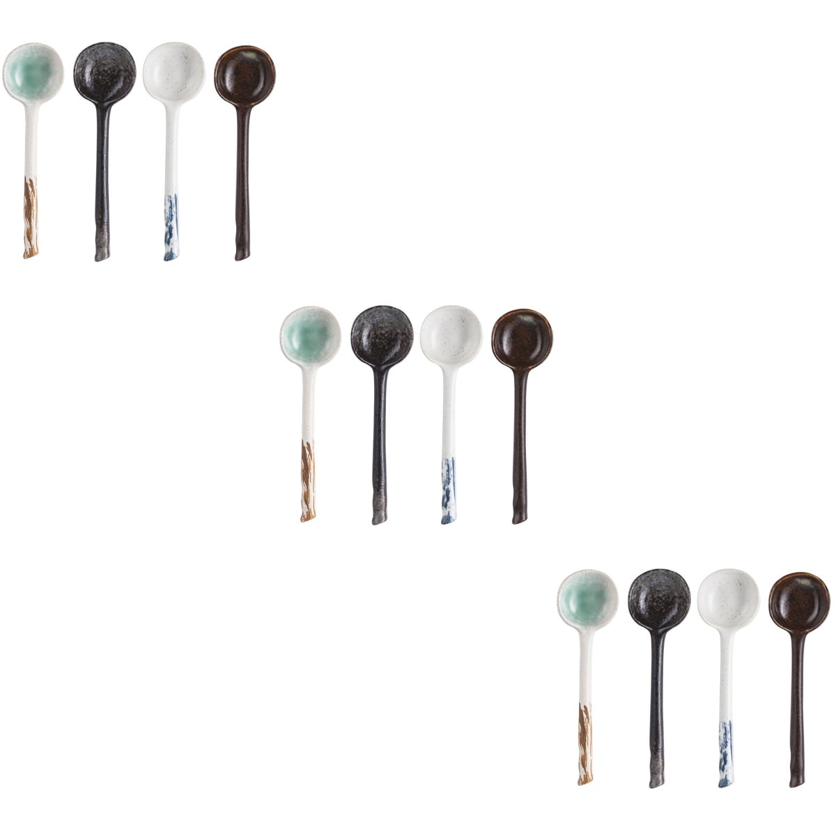 12 Pcs Japanese Ramen Soup Spoons Ceramic Soup Spoons Ramen Spoons