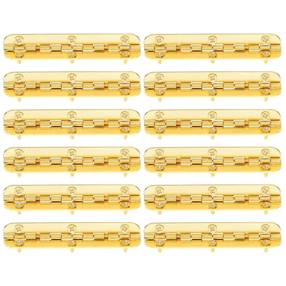 12pcs Antique Golden Iron Hinges for Wooden Boxes Gifts Cabinets 90 Degrees Small Box Hardware