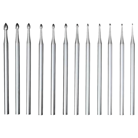 12 Pcs Jewelry Bud Burr, 3/32Inch Shank Lapidary Making Tools Carving Bits for Rotary Tools