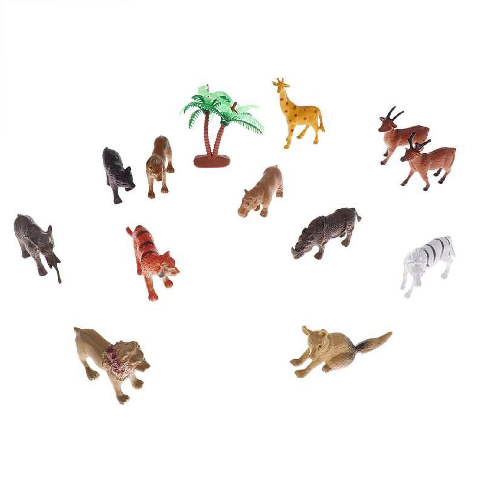 12 Pcs Jungle Animals Toy Set Kids Figure Toddlers Farm Playset