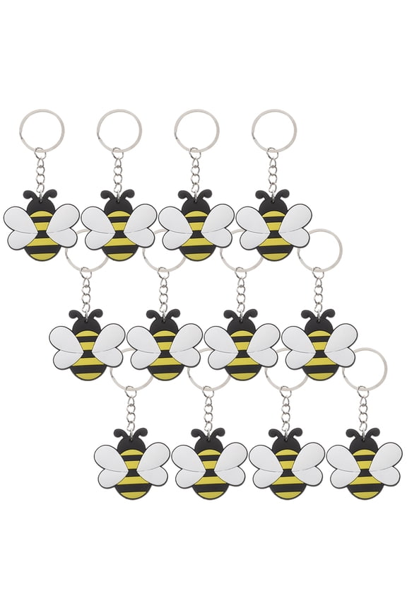12 Pcs Keychains Metal Keychain Friend Gift Gifts for Household Bee Theme Party Supplies Novelty Keyring Baby