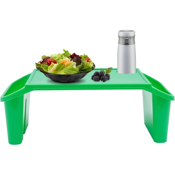 12 Pcs Kids Lap Desk Tray, Portable Lap Bed Table with Side Pockets, Plastic Breakfast Laptop Trays, Laptop Desk Snack Tray for Family