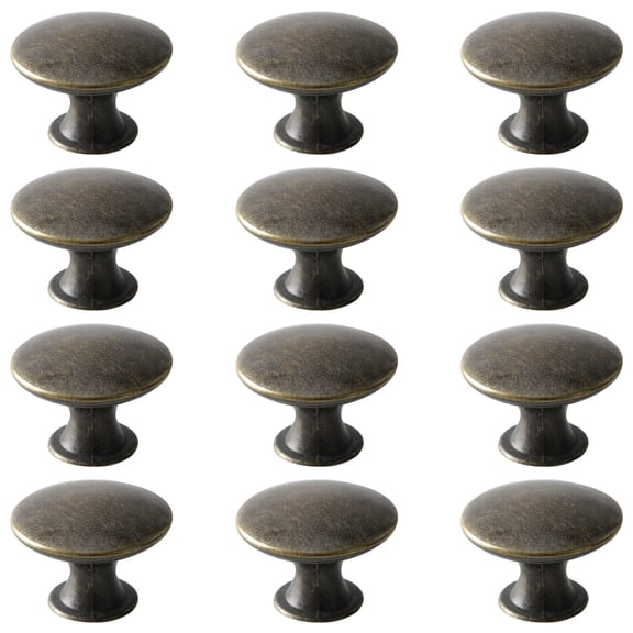 12 Pcs Kitchen Cabinet Knobs,Furniture Cupboard Round Drawer Dresser Knobs,Single Hole Cupboard Door Knob Dresser Drawer Pulls Handles,Small Metal Cupboard Door Pull Knob,Z_Army Green