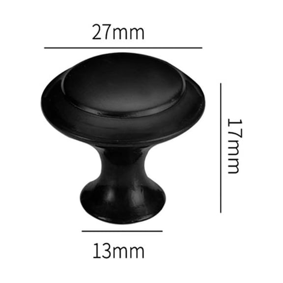 12 Pcs Kitchen Cabinet Knobs,Haomacro Round Mushroom Drawer Handles, Cabinet Hardware Round Knobs with Screws for Bathroom Cabinets Dresser Home Decor,Medium,Black