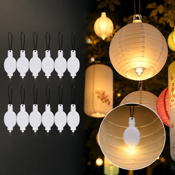 12 Pcs LED Lantern Lights, Trianu Battery Powered Small LED Lights, Long Running Time Mini Lights for Paper Lantern Crafts Party Wedding Floral Festival Decoration, Warm White