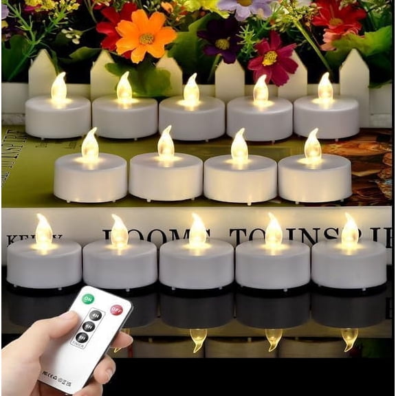 Led Remont Led Tea Lightless Candles With Remote Control Flickering Tealight Long ...