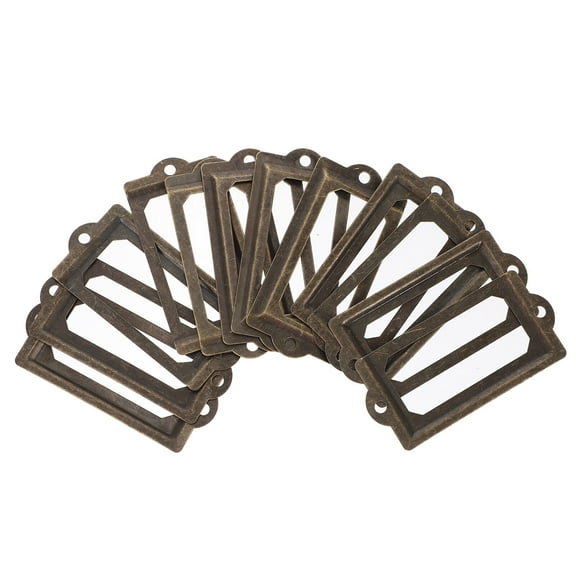 12 Pcs Label Box Drawer Antique Iron Label Frame Business Label Holder Metal Retro Label Frame