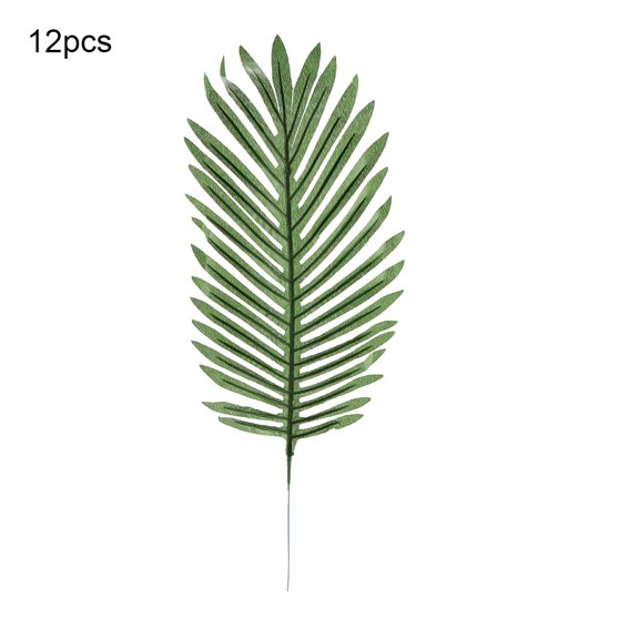 12 Pcs Large Artificial Leaves Green Palm Tree Home Party Wedding Decoration (Dark Green)