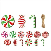 12 Pcs Large Christmas Decorations Indoor: Swirl Lollipop Christmas Tree Picks Red Green Candy Cane Design Decorations for Xmas Tree Topper Home Office Party Vase Decor
