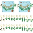 thumbnail image 1 of 12 Pcs Leaf Flower Stitch Markers Enamel Crochet Stitch Marker Removable Leverback Clasp Locking Stitch Marker for Knitting Weaving Sewing Jewelry Making, 1 of 6