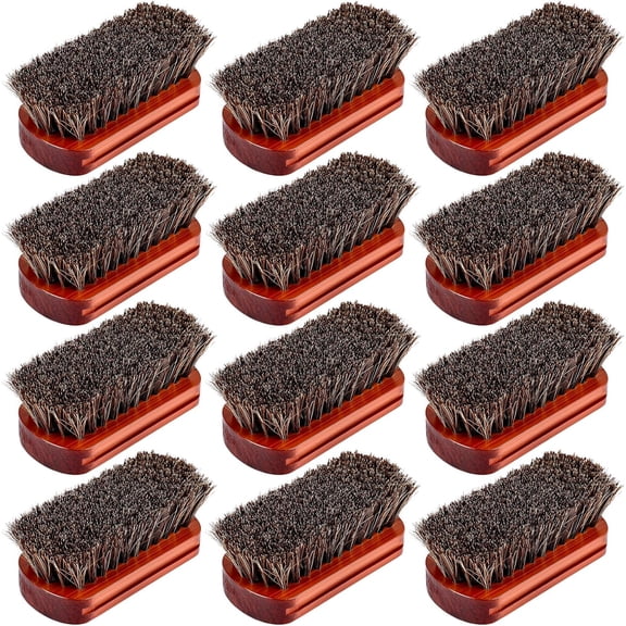 12 Pcs Leather Upholstery Cleaning Brush, Horse Hair Bristle Wooden Scrub Brush for Car Seats, Leather Sofas, Interiors, Furniture, Boots, Shoes, Wallets, Bags