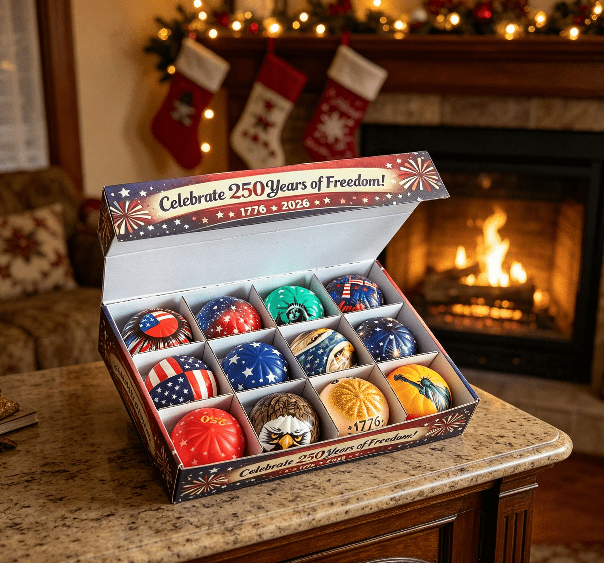 12 Pcs Liberty Dumplings 1776-2026 USA 250 Year Anniversary Dumpling Squishies, Squishy Fidget Fidget Toys for Anxiety Relief, 250 Anniversary USA Giant Glitter Dumplings Box for Adults (Muticolor)