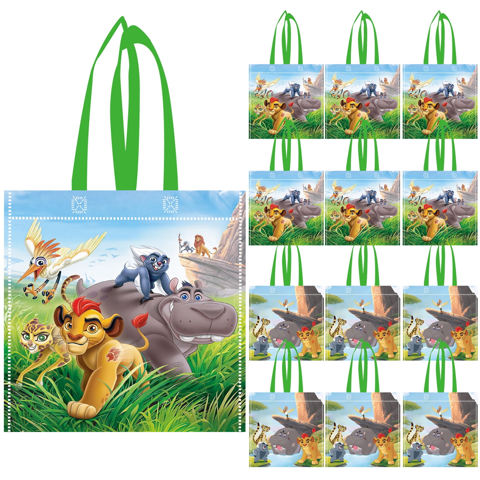 12 Pcs The Lion King Party Favor Bags Reusable Non-Woven Bags The Lion King Gift Tote Bags Goodie Treat Candy Bags for Lion Themed Party Kids Birthday Party Baby Shower