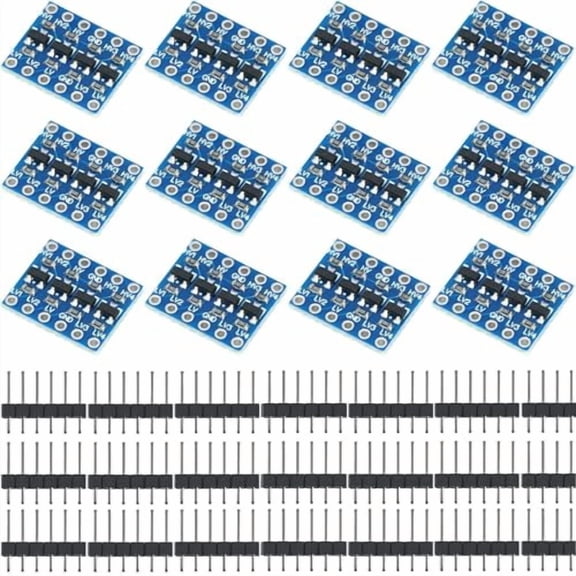 12 Pcs Logic Level Shifter Converter Module 4 Channel Bidirectional 3.3V to 5V, 5V to 3.3V Support UART IIC I2C SPI 1-Wire Compatible with for Arduino Raspberry Pi ESP32