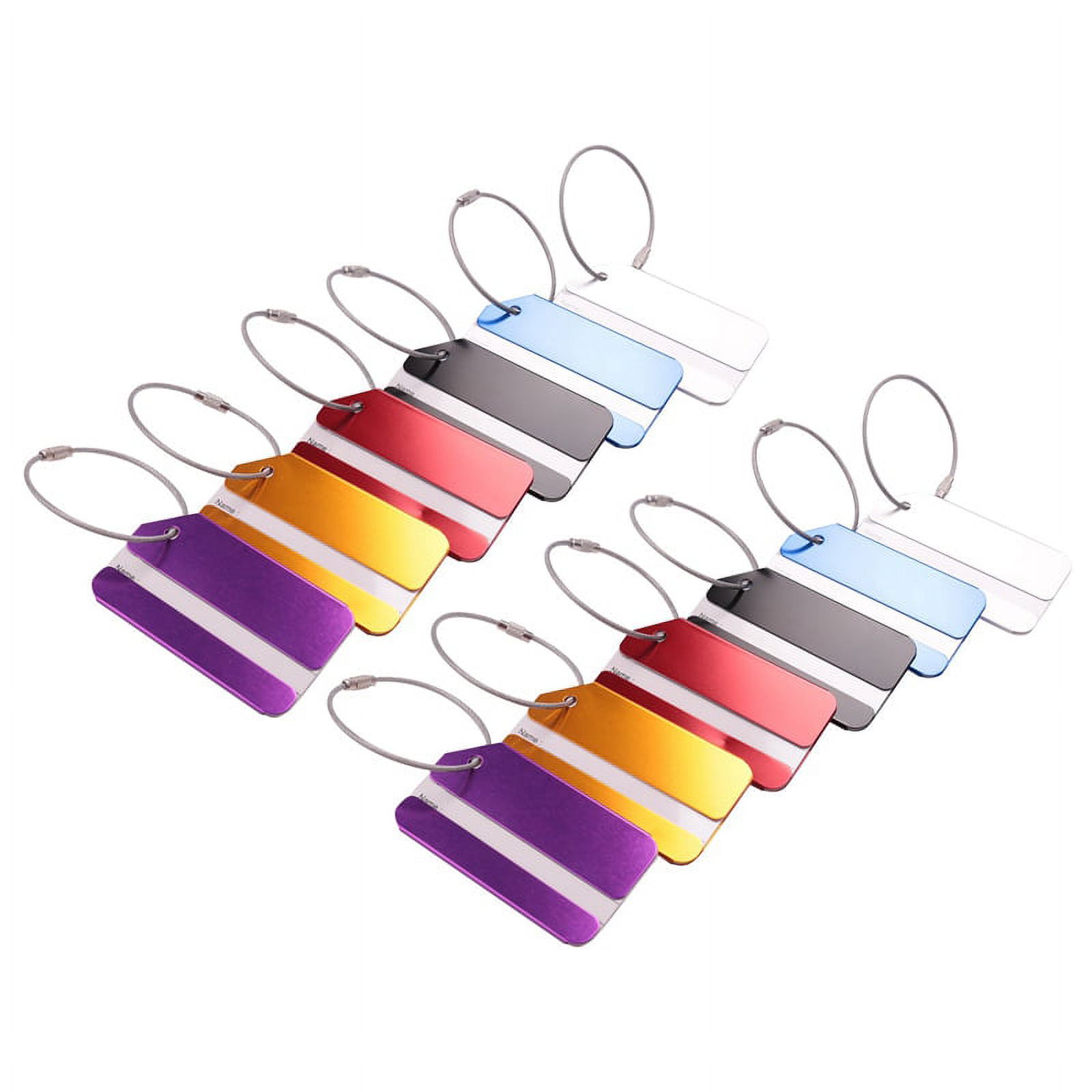 12 Pcs Luggage Tags Business Card Holder Aluminium Metal Travel ID Bag Tag for Travel Luggage