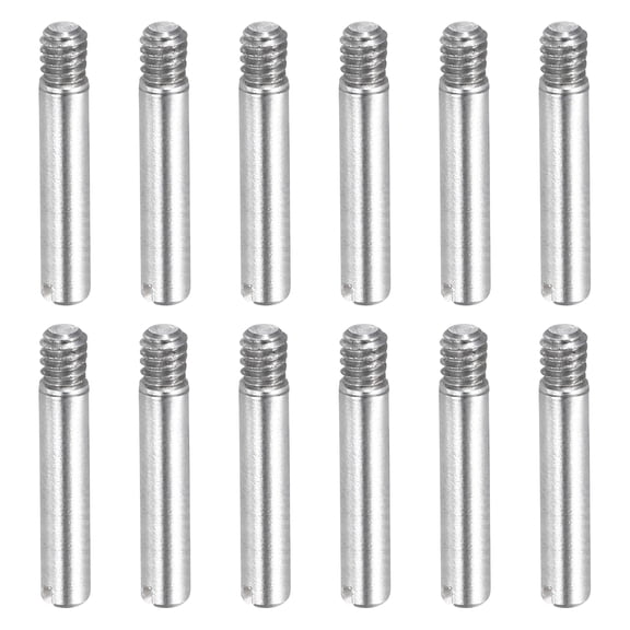 12 Pcs M2 x 12mm Slotted Cylindrical Pins, 304 Stainless Steel External Thread Locating Parallel Pins