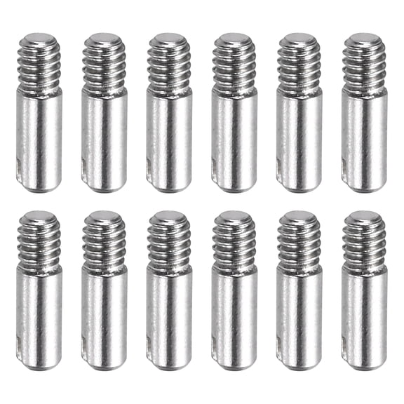 12 Pcs M2 x 8mm Slotted Cylindrical Pins, 304 Stainless Steel External Thread Locating Parallel Pins