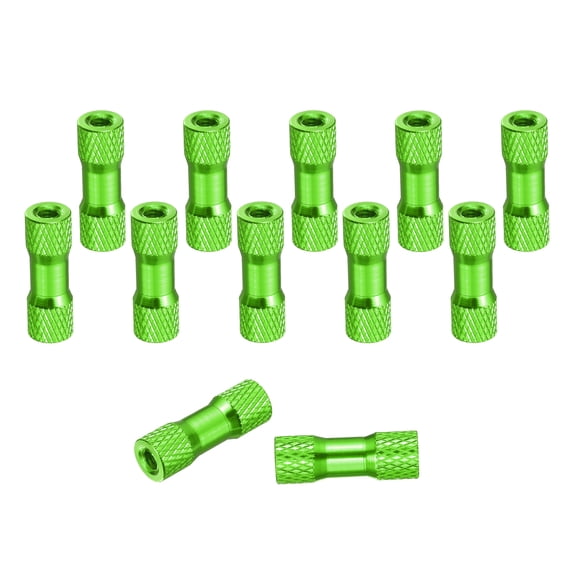 12 Pcs M3 x 18mm Knurled Aluminum Standoff Double-Head Spacer Column for FPV Drone RC Airplane Racing Car Simracing, Green