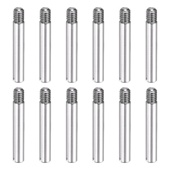 12 Pcs M3 x 20mm Slotted Cylindrical Pins, 304 Stainless Steel External Thread Locating Parallel Pins