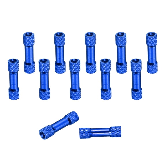 12 Pcs M3 x 23mm Knurled Aluminum Standoff Double-Head Spacer Column for FPV Drone RC Airplane Racing Car Simracing, Dark Blue