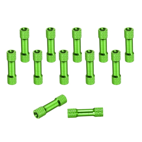 12 Pcs M3 x 23mm Knurled Aluminum Standoff Double-Head Spacer Column for FPV Drone RC Airplane Racing Car Simracing, Green