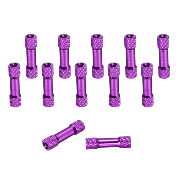 12 Pcs M3 x 23mm Knurled Aluminum Standoff Double-Head Spacer Column for FPV Drone RC Airplane Racing Car Simracing, Purple