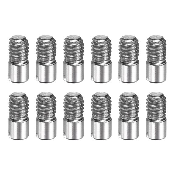 12 Pcs M4 x 10mm Slotted Cylindrical Pins, 304 Stainless Steel External Thread Locating Parallel Pins