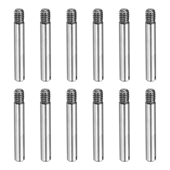 12 Pcs M4 x 25mm Slotted Cylindrical Pins, 304 Stainless Steel External Thread Locating Parallel Pins