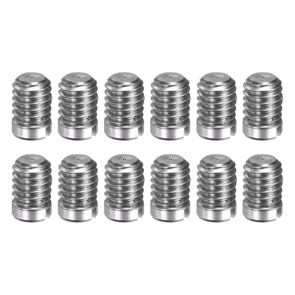 12 Pcs M4 x 6mm Slotted Cylindrical Pins, 304 Stainless Steel External Thread Locating Parallel Pins