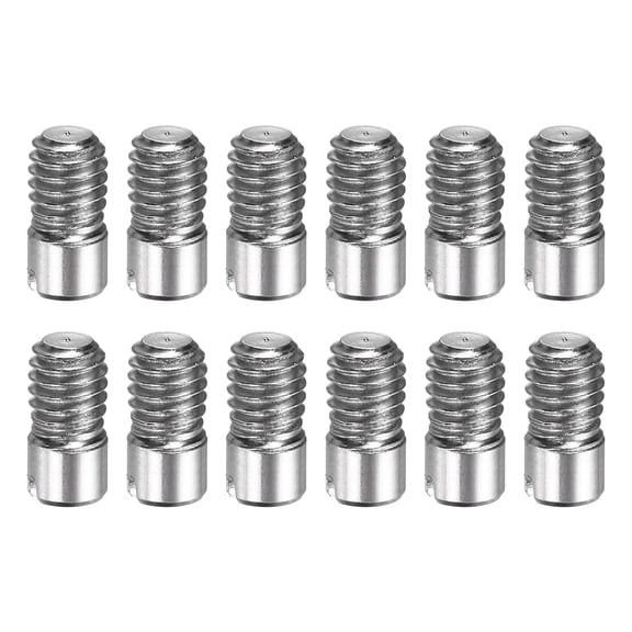 12 Pcs M4 x 8mm Slotted Cylindrical Pins, 304 Stainless Steel External Thread Locating Parallel Pins
