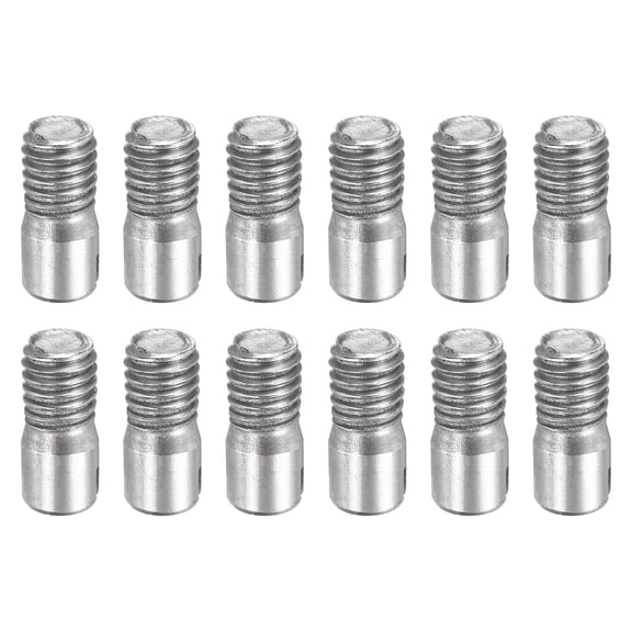 12 Pcs M5 x 12mm Slotted Cylindrical Pins, 304 Stainless Steel External Thread Locating Parallel Pins