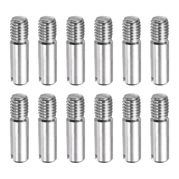 12 Pcs M5 x 14mm Slotted Cylindrical Pins, 304 Stainless Steel External Thread Locating Parallel Pins