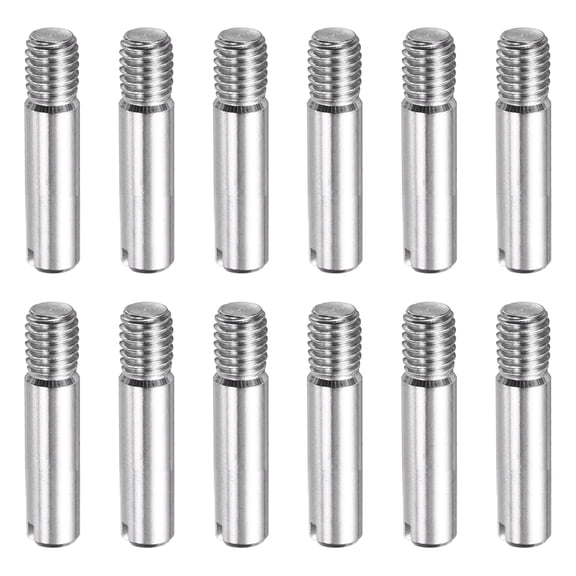 12 Pcs M5 x 16mm Slotted Cylindrical Pins, 304 Stainless Steel External Thread Locating Parallel Pins