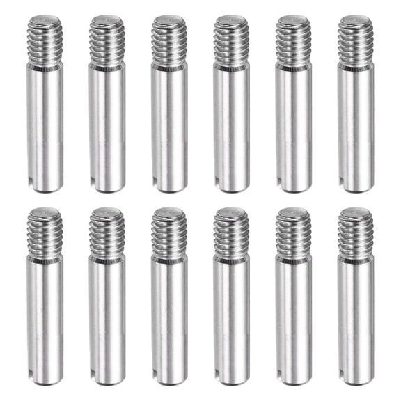 12 Pcs M5 x 20mm Slotted Cylindrical Pins, 304 Stainless Steel External Thread Locating Parallel Pins
