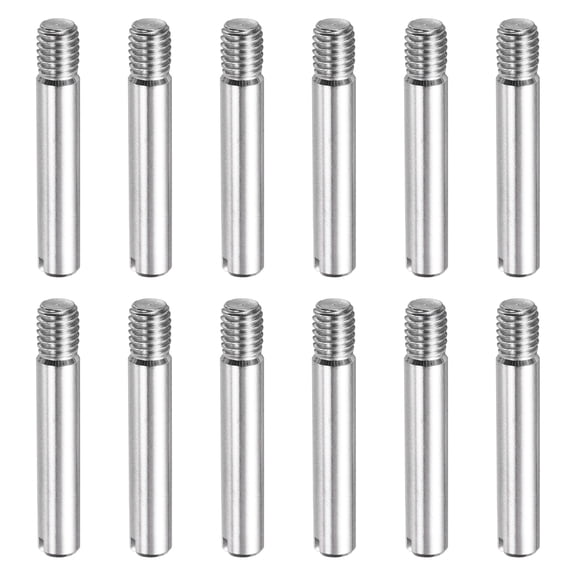 12 Pcs M5 x 30mm Slotted Cylindrical Pins, 304 Stainless Steel External Thread Locating Parallel Pins