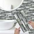 thumbnail image 1 of 12 Pcs Marble Stone Peel &amp; Stick Wall Tile for Kitchen &amp; Bathroom Backsplash - Realistic PVC, 15x30cm, Easy Apply &amp; Clean, Rental Friendly Home Decor, 1 of 17