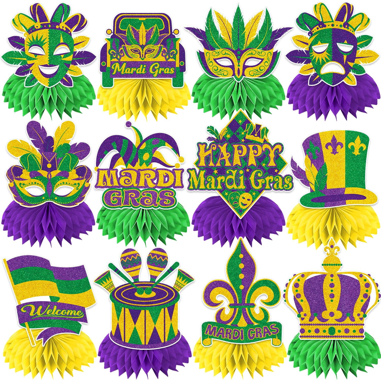 Ankelesz Mini Masquerade Masks - 3.5 Inch Decorative Masks For Mardi Gras, Table Centerpieces, Party Decor