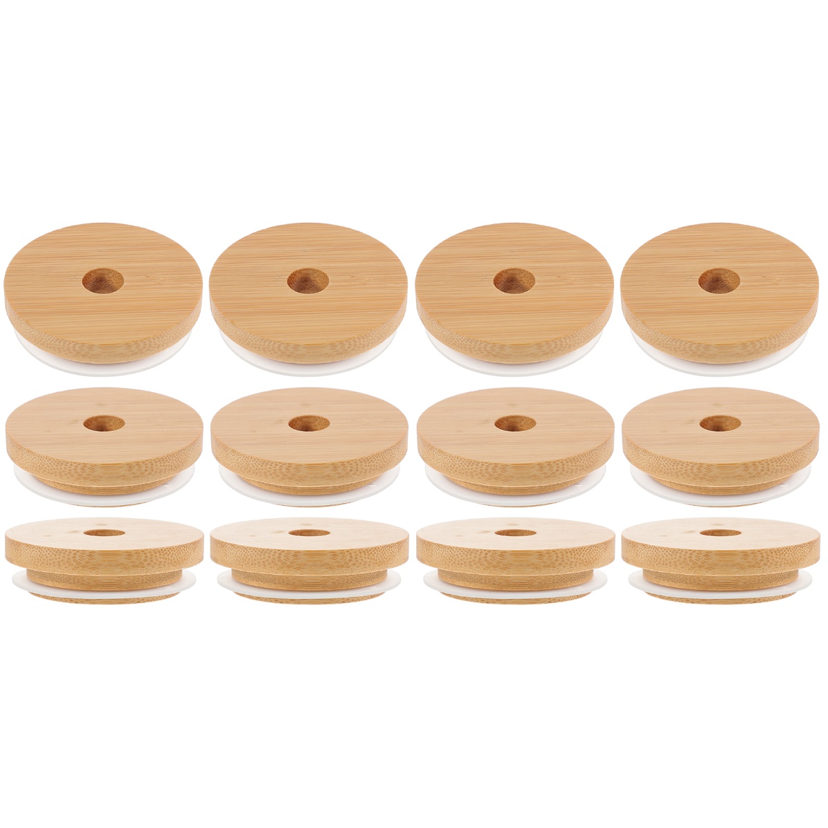 12 Pcs Mason Jar Canning Lids Straw Hole Mason Jar Lids Glass Jar