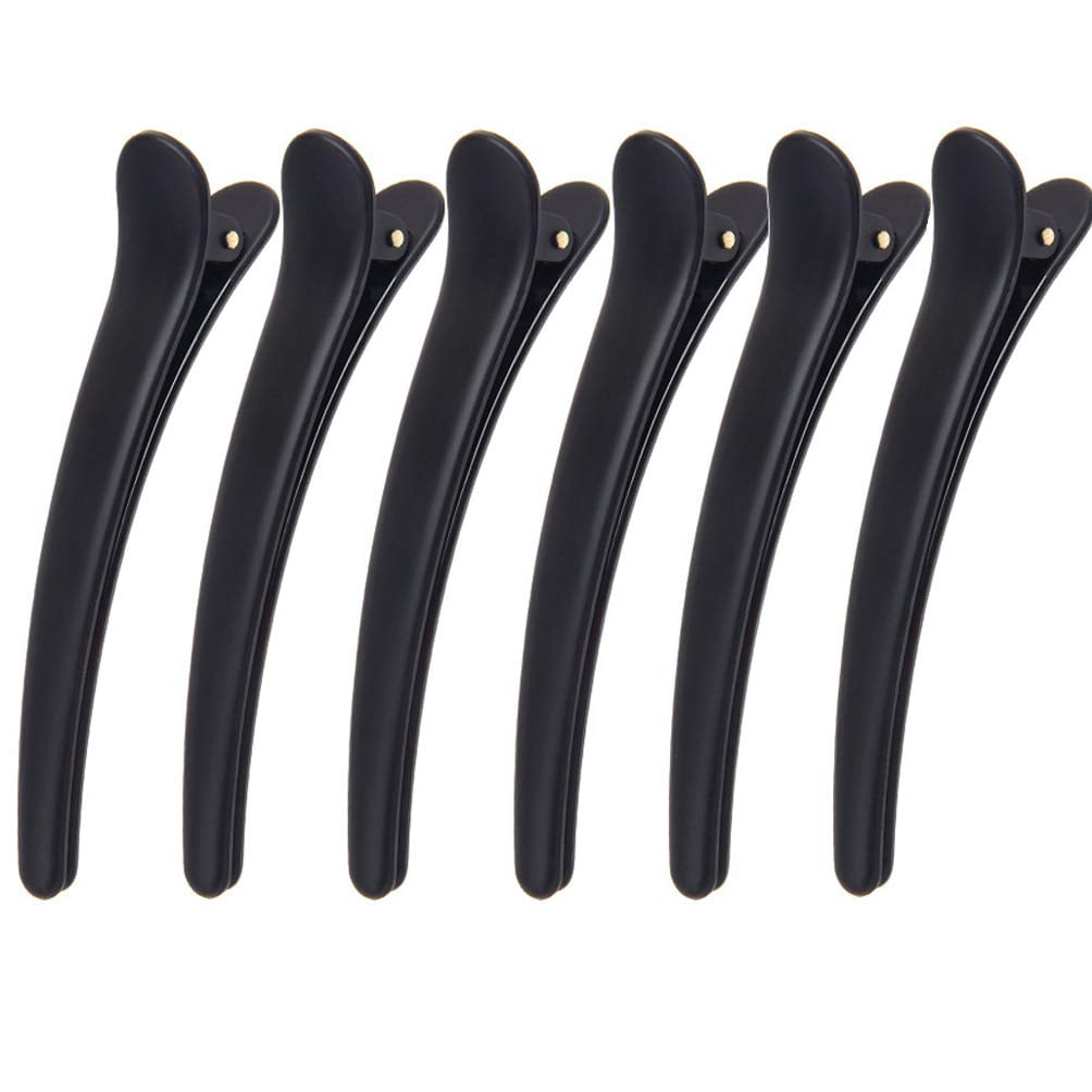 12 Pcs Matt Black Styling Hair Clips Plastic Duckbill Clips