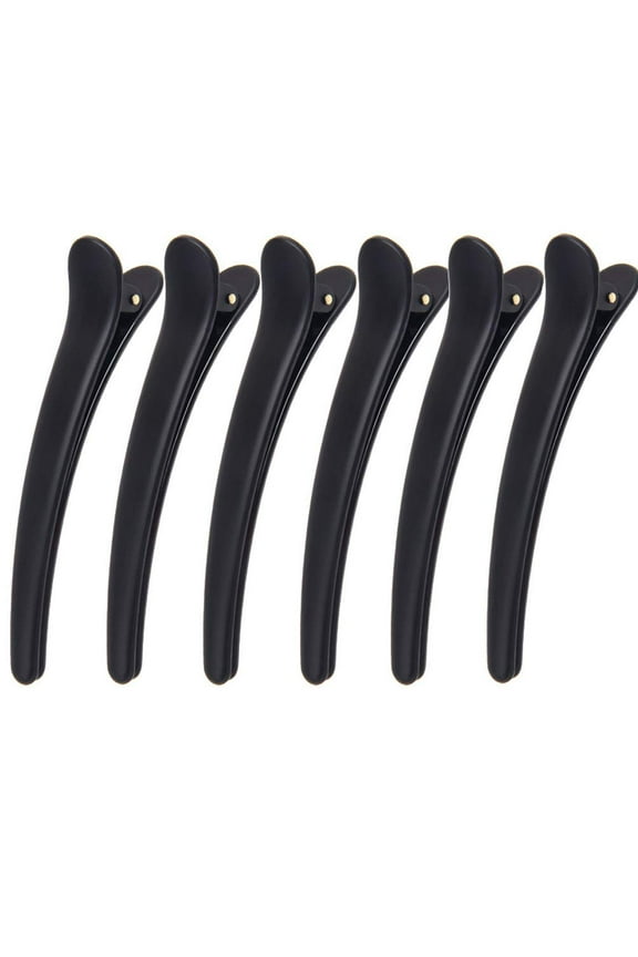 12 Pcs Matt Black Styling Hair Clips Plastic Duckbill Clips Professional Hair Clamp for Salon Hair Styling Sectioning (X-Large)