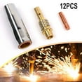 thumbnail image 1 of 12 Pcs Mb15 Mig Welding Nozzle Shroud Contact Tips 0.8/1 Mm M6 Tip Holder Kit 0.8Mm, 1 of 8