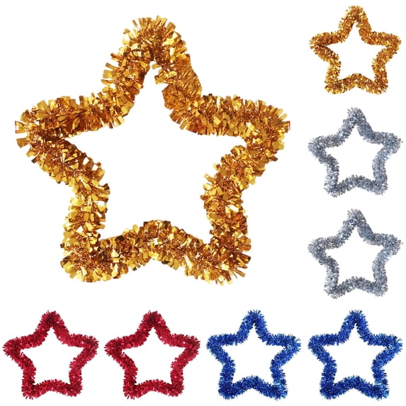12 Pcs Memorial Wreath, American Patriotic Star Gold Thread Wreath for ...