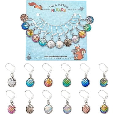 12 Pcs Cat Stitch Markers, 6 Styles Alloy Enamel Cat Crochet Stitch