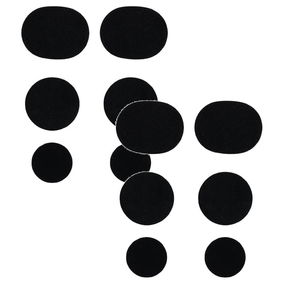 12 Pcs Mesh Shoes Hole Repair Sticker Self-Adhesive Athletic Shoe Repair Patches, Mesh Fabric Patch Kit Quick Repair Shoes Tool Repair Stickers 3 Size for Home Sneaker Face & Lining Repair, Black