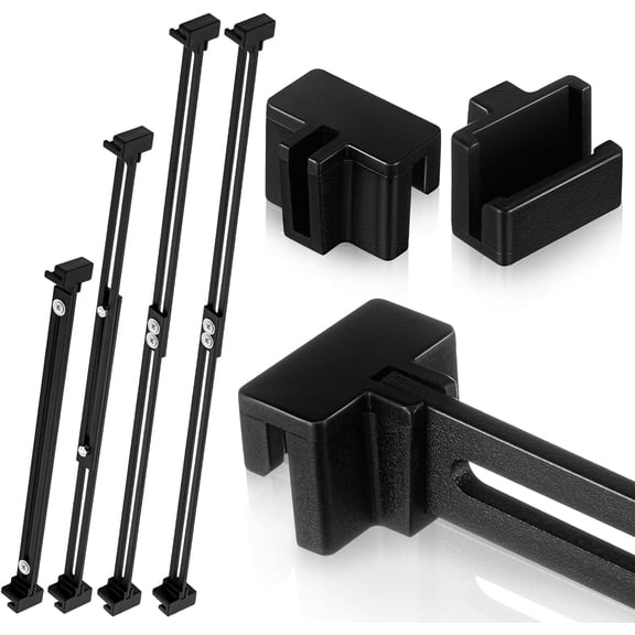 12 Pcs Metal Adjustable File Cabinet Rails Set Include 8 Hanging Rail Clips 4 Dividers Bars Suitable for Cabinets with Drawer Thickness Less Than 1/8 Inch(Black,10-18 Inch)