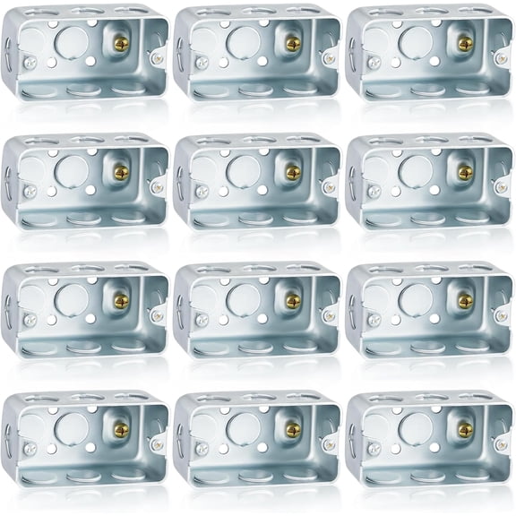 12 Pcs Metal Electrical Junction Box Deep Square Electrical Box Silver Galvanized Steel Drawn Construction (4 x 2 Inch,Stylish)
